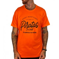 Camiseta Rulez Piratas Del Ghetto Naranja 